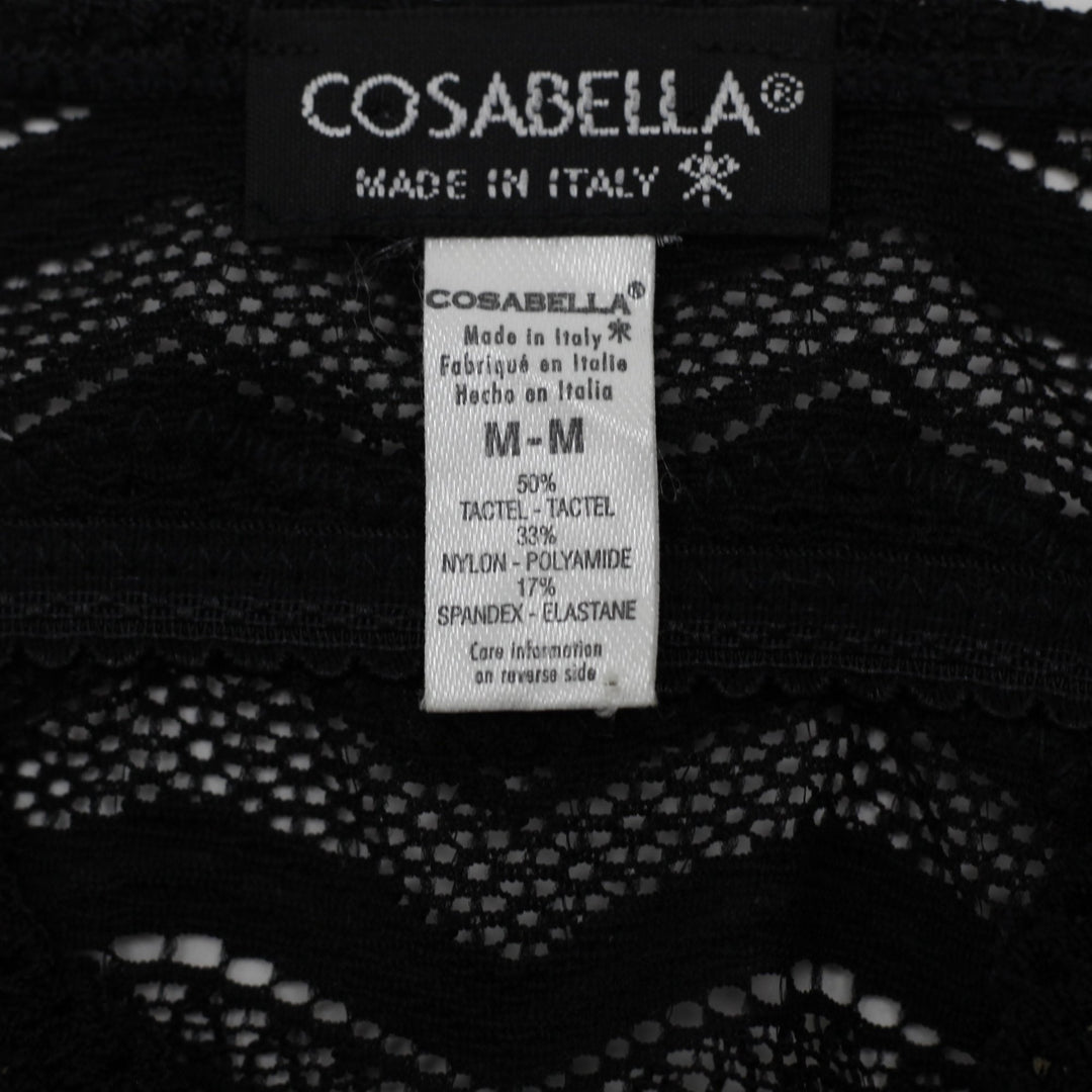 Y2K Ladies Cosabella Italian Sheer Black Chevron Lace Camisole Top M