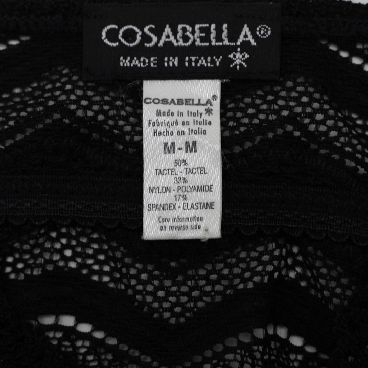 Y2K Ladies Cosabella Italian Sheer Black Chevron Lace Camisole Top M