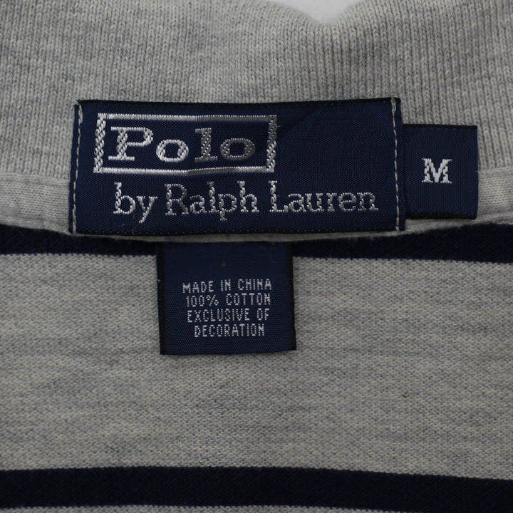 Mens Polo By Ralph Lauren Striped Polo T-Shirt Heather Grey Size M