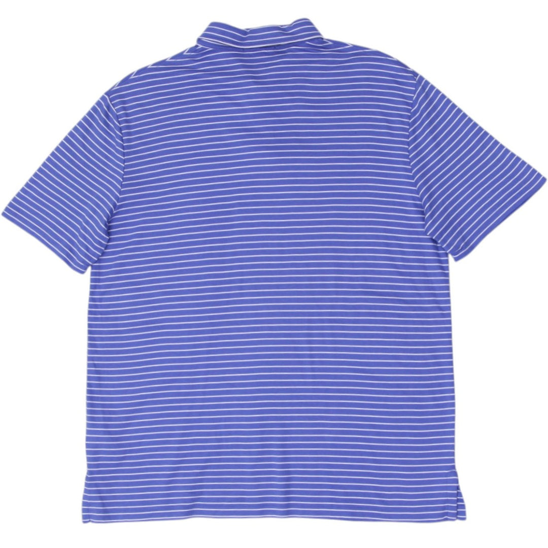 Mens Ralph Lauren Blue Striped Classic Fit Polo T-Shirt L | Migration_T-Shirts RL Collection - Side View | Fashion Rerun