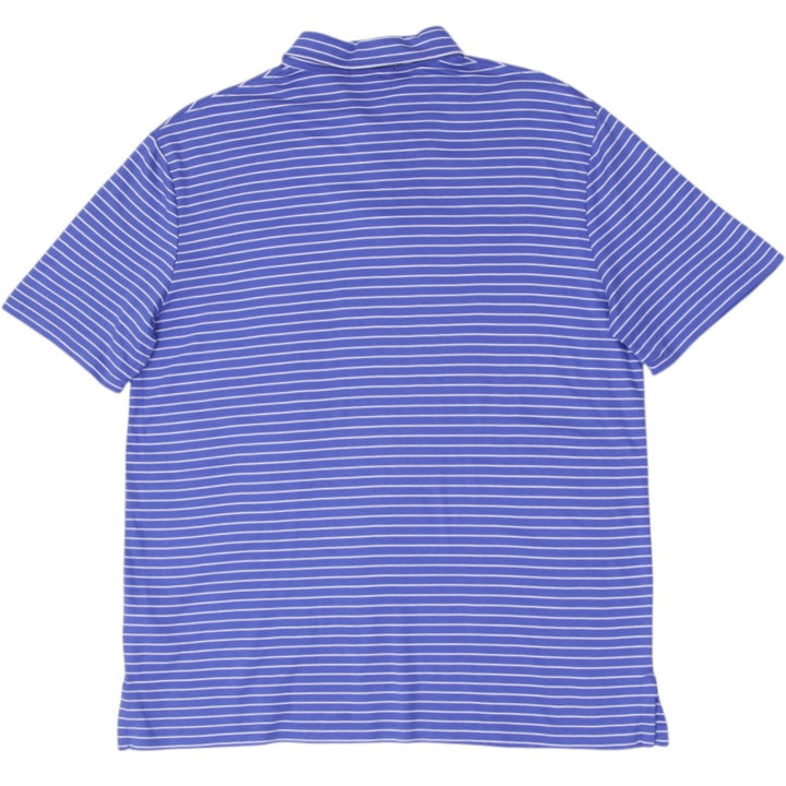 Mens Ralph Lauren Blue Striped Classic Fit Polo T-Shirt L | Migration_T-Shirts RL Collection - Side View | Fashion Rerun