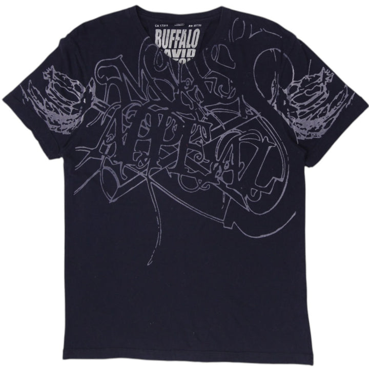 Y2K Mens Buffalo David Bitton Abstract Graffiti Streetwear T-Shirt Size M