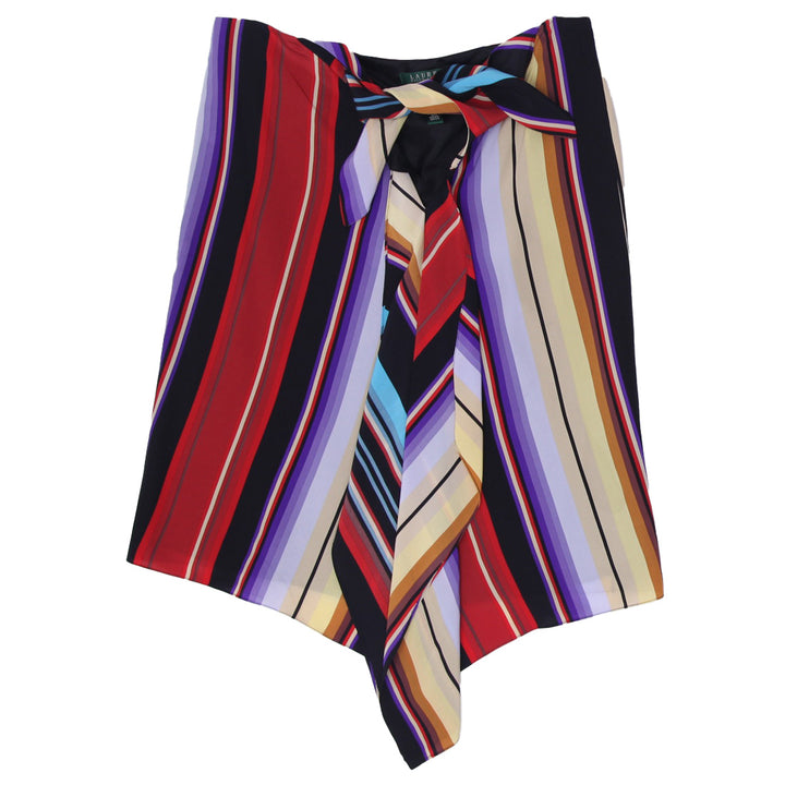 Ladies Lauren Ralph Lauren Limone Silk Stripe Drape Skirt Petite S