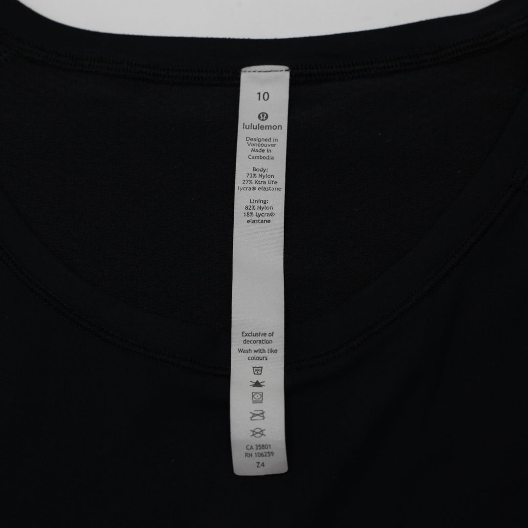 Ladies Lululemon Short-Sleeve Training T-Shirt Laser Cut Perforated Hem Black