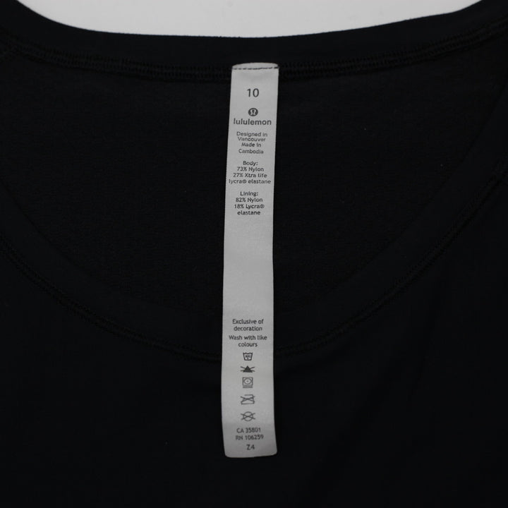 Ladies Lululemon Short-Sleeve Training T-Shirt Laser Cut Perforated Hem Black