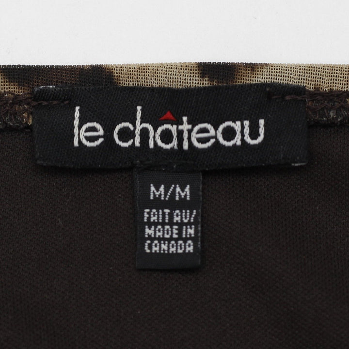 Y2K Ladies Le Chateau Leopard Print Lace Trim Camisole Size M