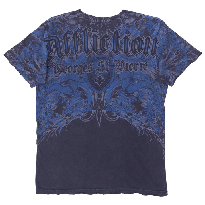 Y2K Mens Affliction Signature Series Rush Cross Wing Grunge Cyber T-Shirt