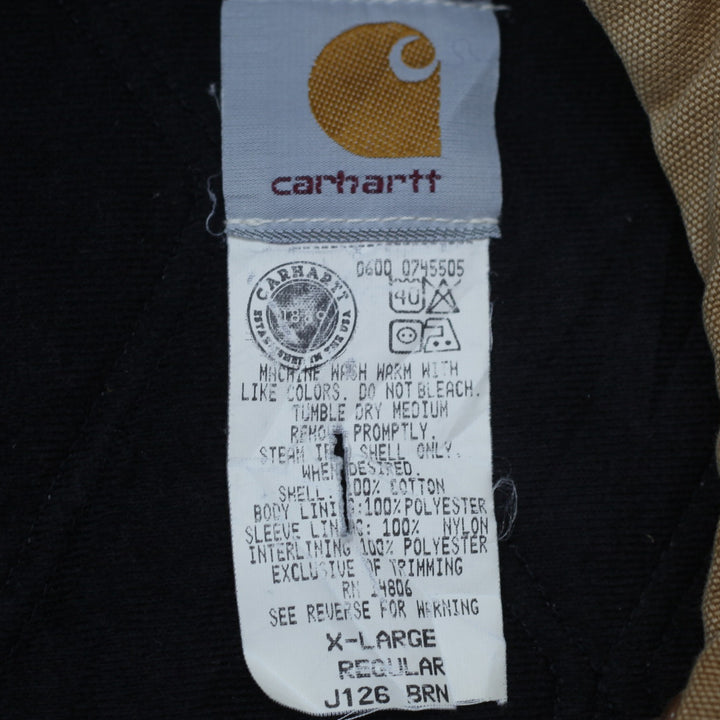 Vintage Carhartt J126 BRN Quilted Lined Hooded Work Jacket XL - Fashion Rerun Vintage Migration_Jacket