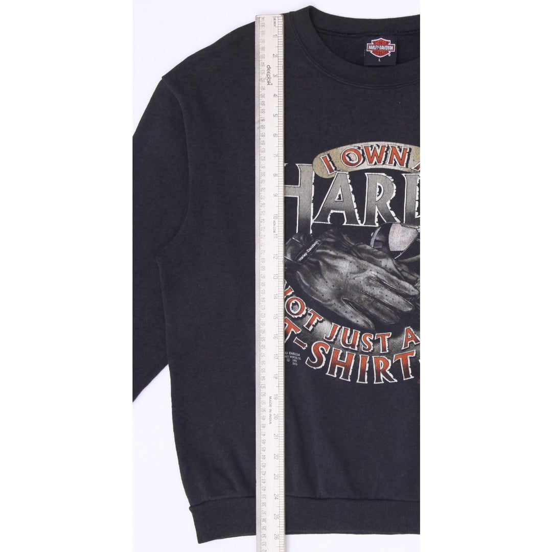 Vintage Mens Harley Davidson Sweatshirt Black Graphic Fleece 1991