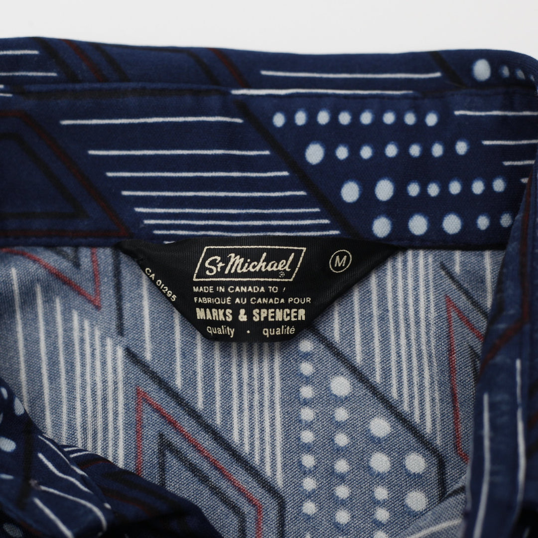 St Michael Geometric Print Shirt Size M