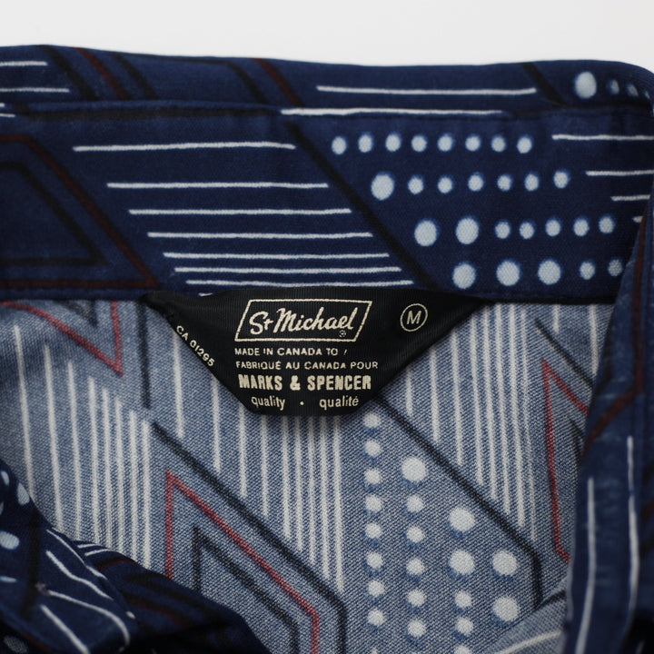 St Michael Geometric Print Shirt Size M