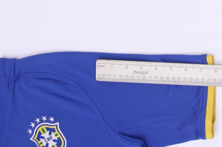 Youth Boys Nike Brazil 2008-10 Away Football Jersey Blue Size XL World Cup