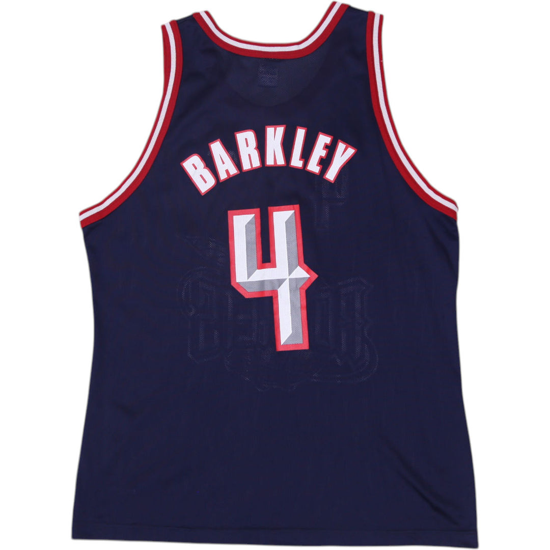 Vintage 90s Champion Houston Rockets Charles Barkley Basketball Jersey Size 48 | Migration_Jerseys - Side Vie | Fashion Rerun