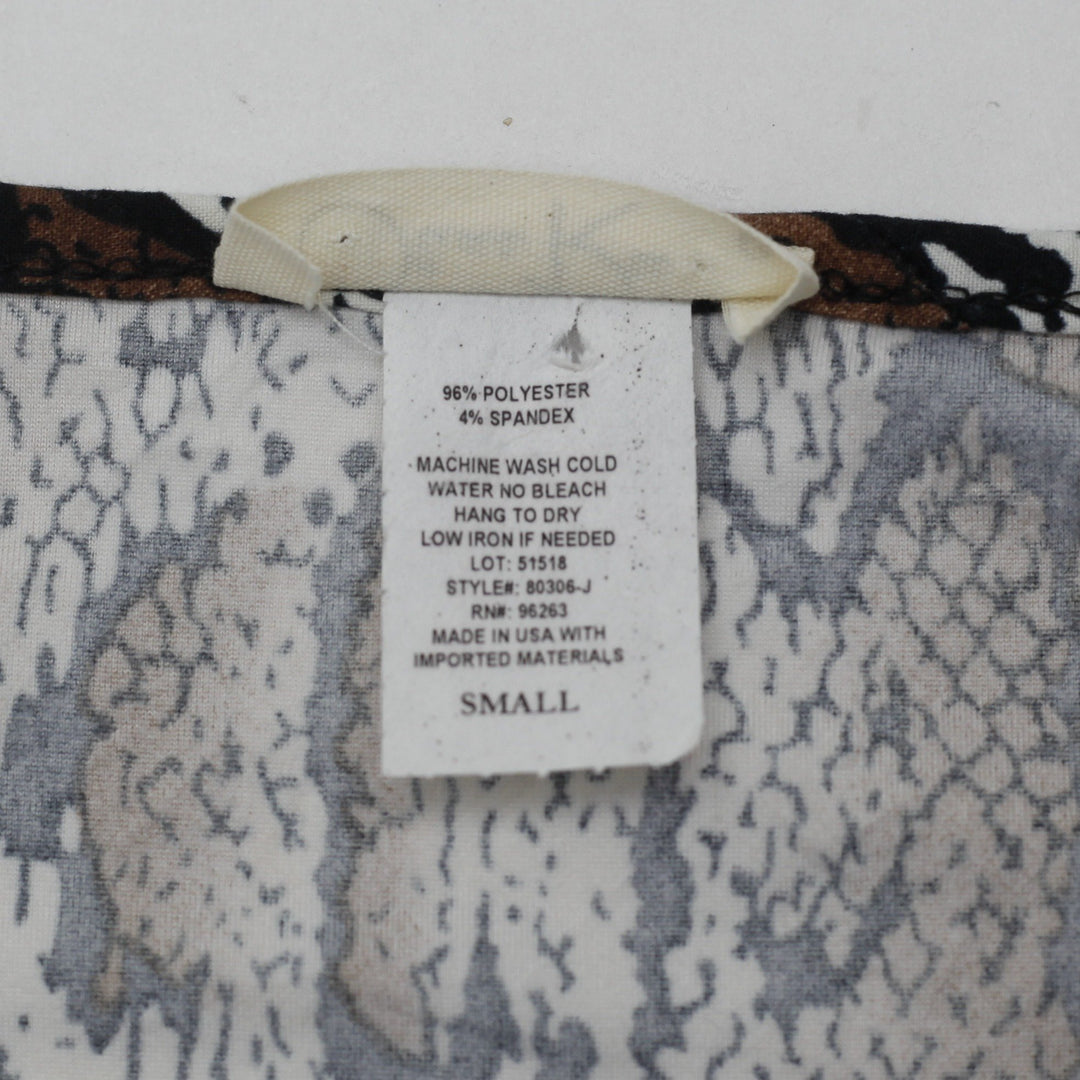 Y2K Ladies Olivia Rae Snakeskin Long Sleeve Top Size S Made in USA