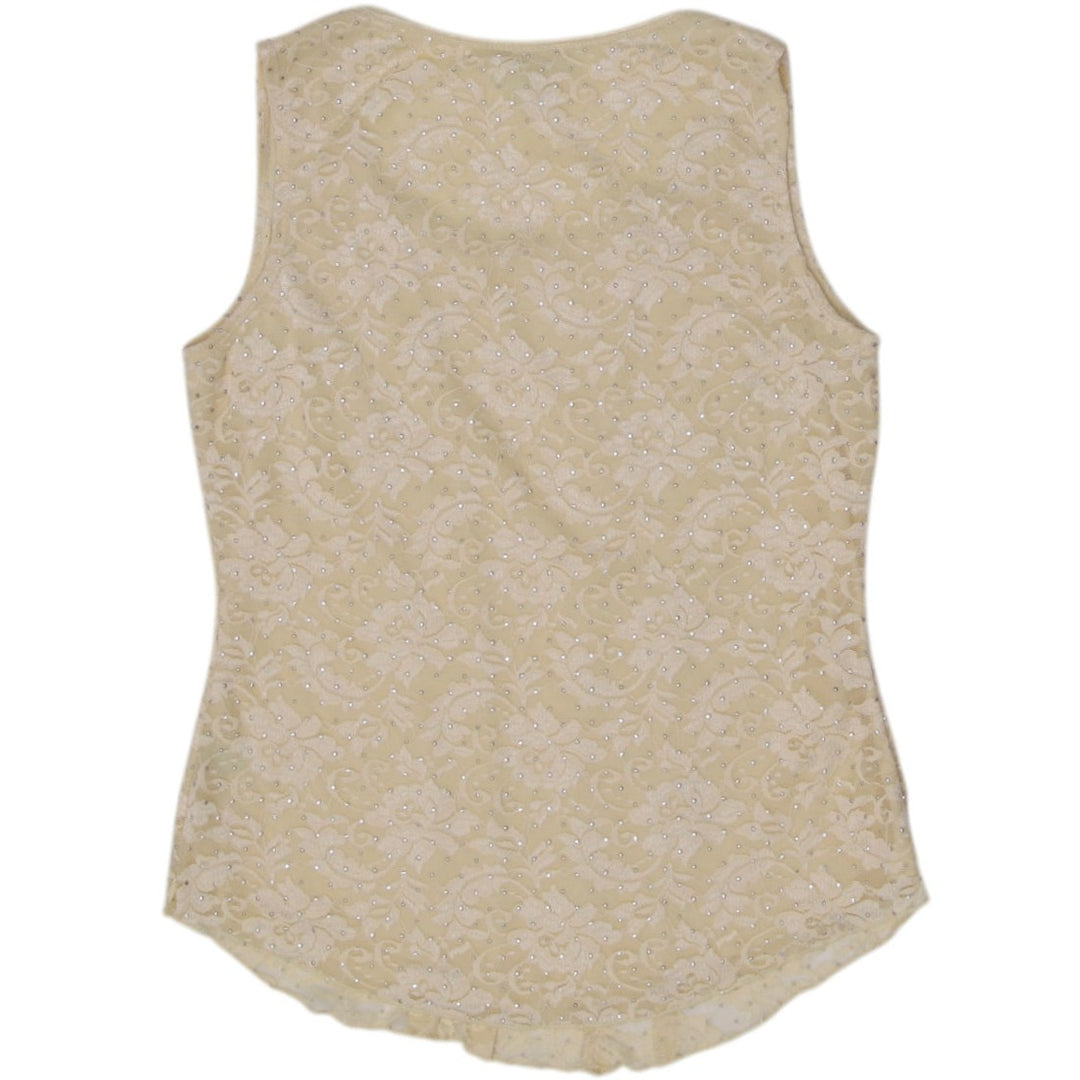 Y2K Ladies Dressbarn Floral Lace Top Tank Top | Migration_Y2K Tops - Side View | Fashion Rerun