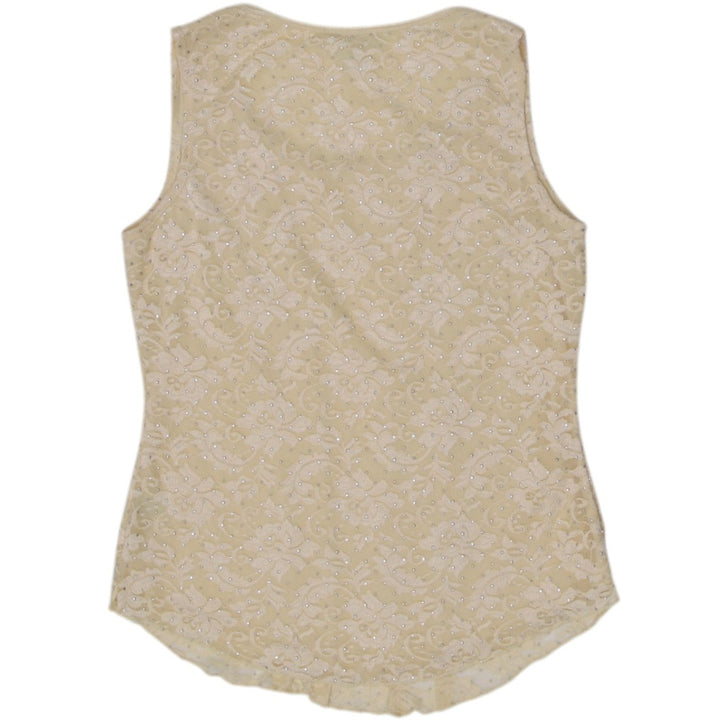 Y2K Ladies Dressbarn Floral Lace Top Tank Top | Migration_Y2K Tops - Side View | Fashion Rerun
