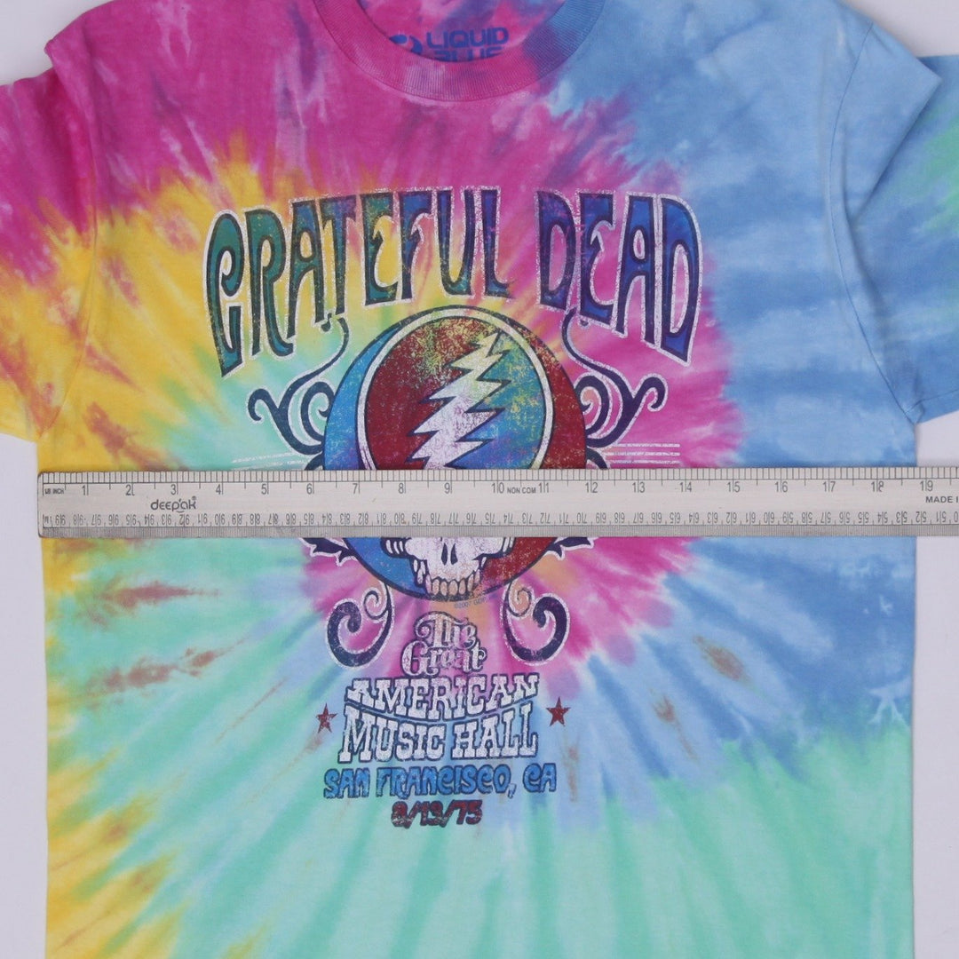 Mens Liquid Blue Grateful Dead Rainbow Spiral Tie Dye T-Shirt Size M