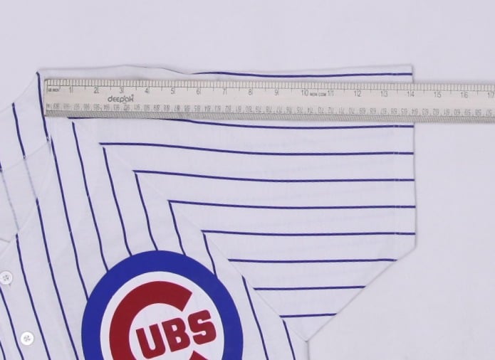Vintage Russell Athletic Cubs Jersey White Pinstripe Baseball Made In USA M | Migration_Jerseys - View 8 | Fashion Rerun