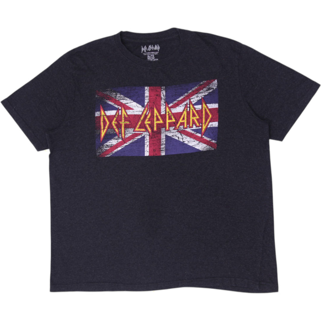 Mens Def Leppard Union Jack Rock Band T-Shirt Size XL