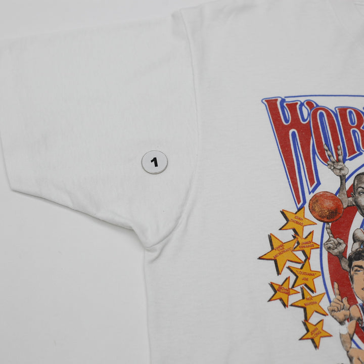Vintage Mens Screen Stars 1989 Detroit Pistons World Champs Made in USA S.Stitch