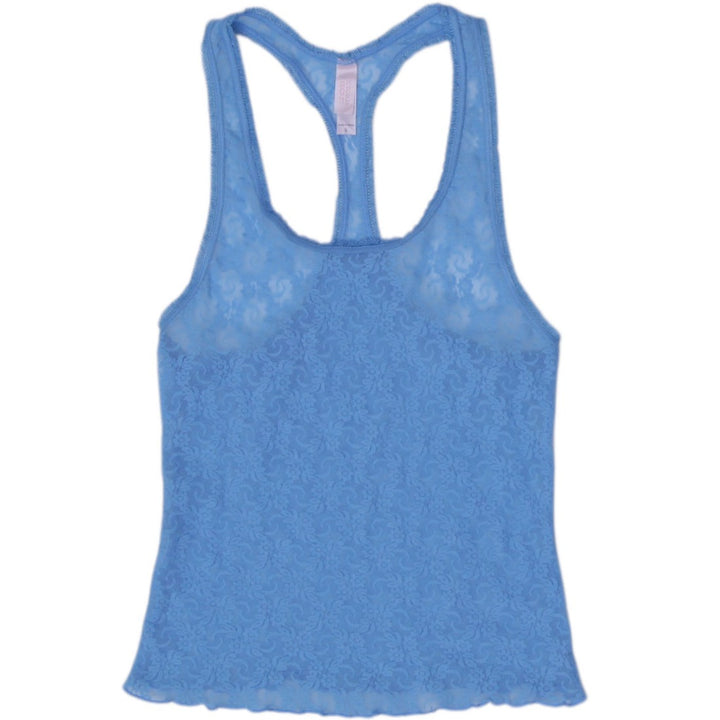 Y2K Ladies Victoria's Secret Floral Lace Tank Top Racerback Scalloped Hem Size S