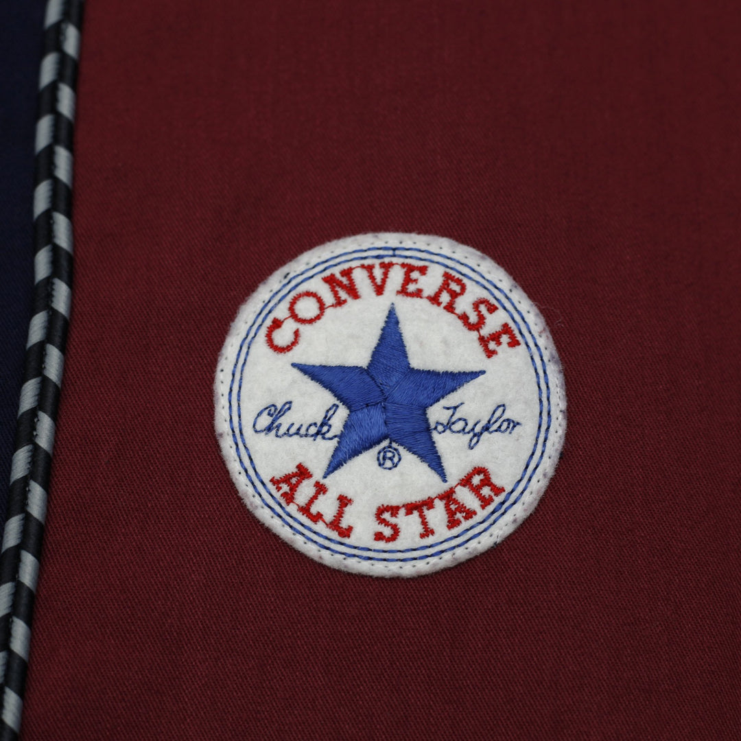 Mens Converse Chuck Taylor Two Tone Maroon Navy Short Sleeve Shirt Size M