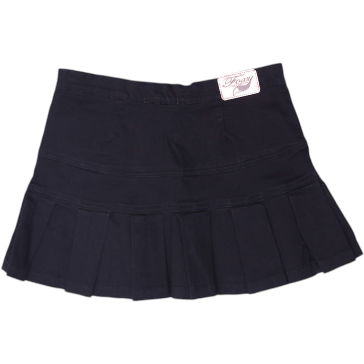 Y2K Ladies Foxy Jeans Co. Black Pleated Denim Mini Skirt Size 5