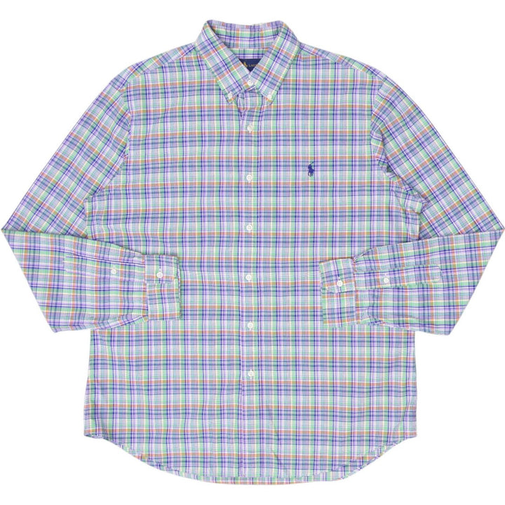 Mens Ralph Lauren Plaid Multicolor Long Sleeve Shirt Size L