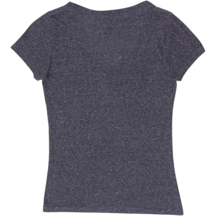Y2K Ladies Wet Seal Charcoal Grey Heather V-Neck T-Shirt Size M