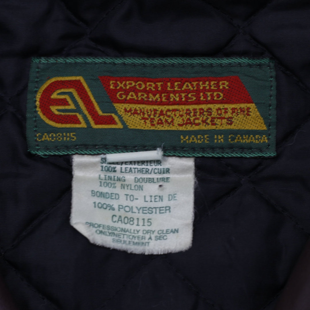 Vintage McMaster University Full Leather Varsity Jacket Size 46