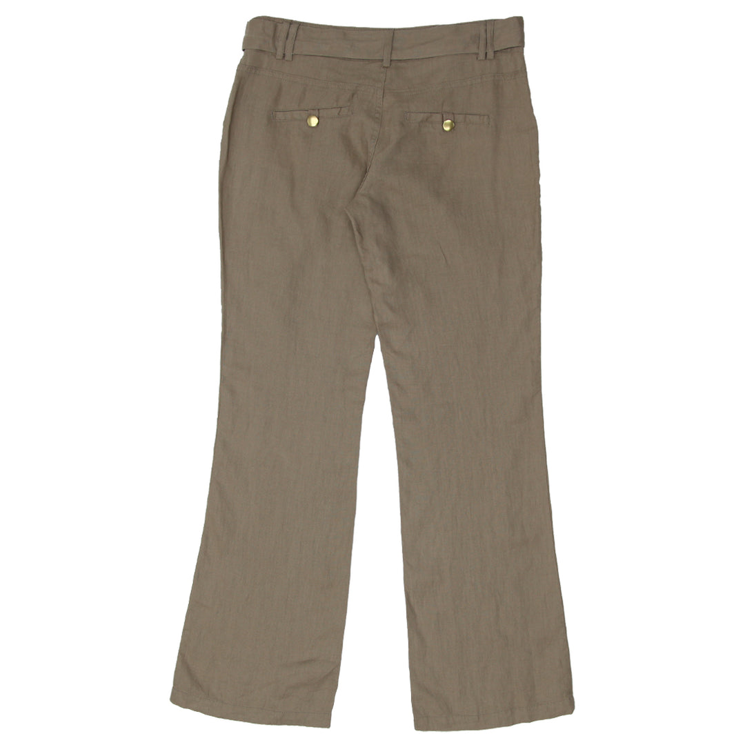 Ladies Linen Snap Belted Pants
