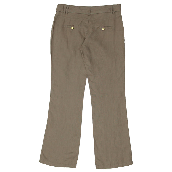 Ladies Linen Snap Belted Pants