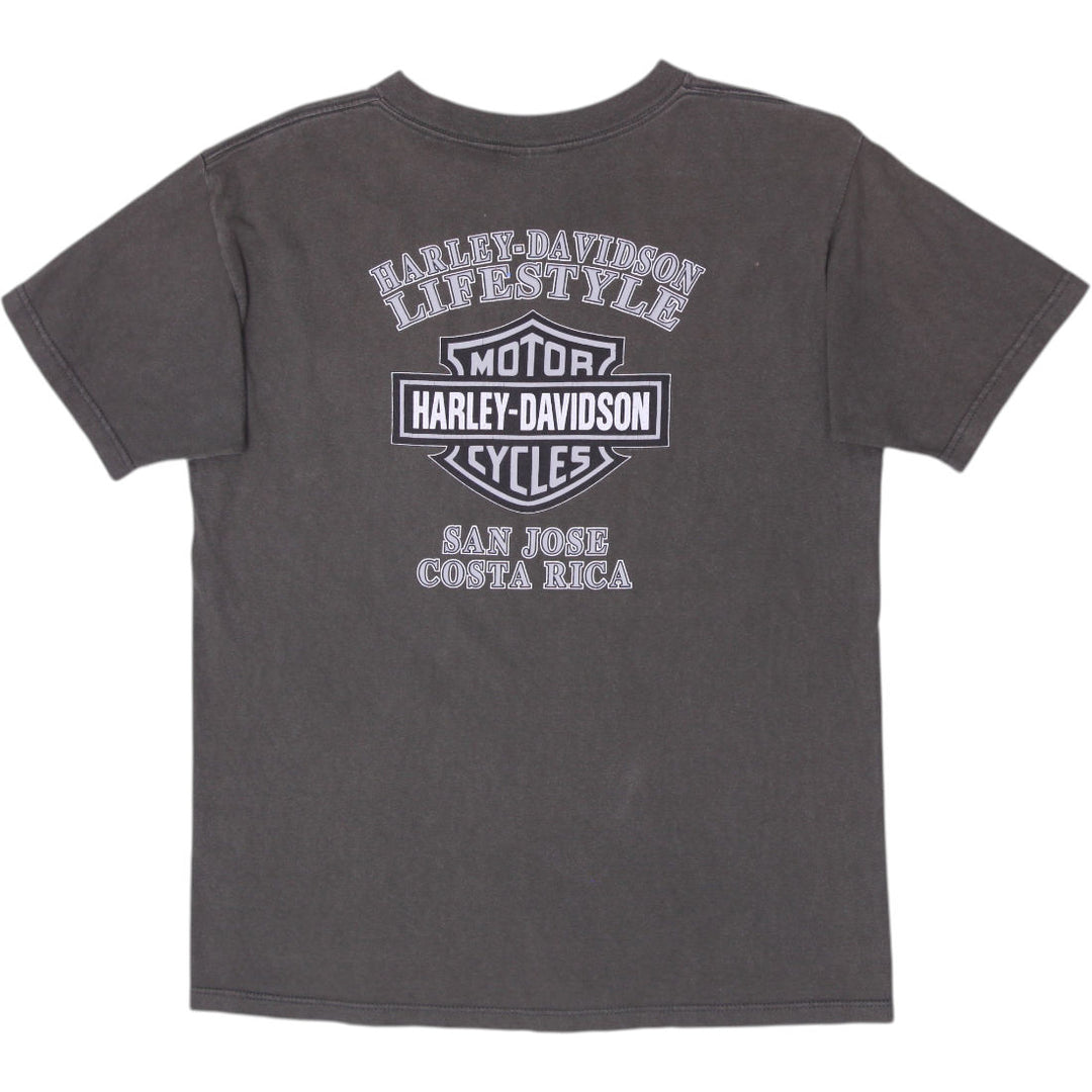 Vintage Harley Davidson Costa Rica Made In USA Olive Green Pocket T-Shirt M