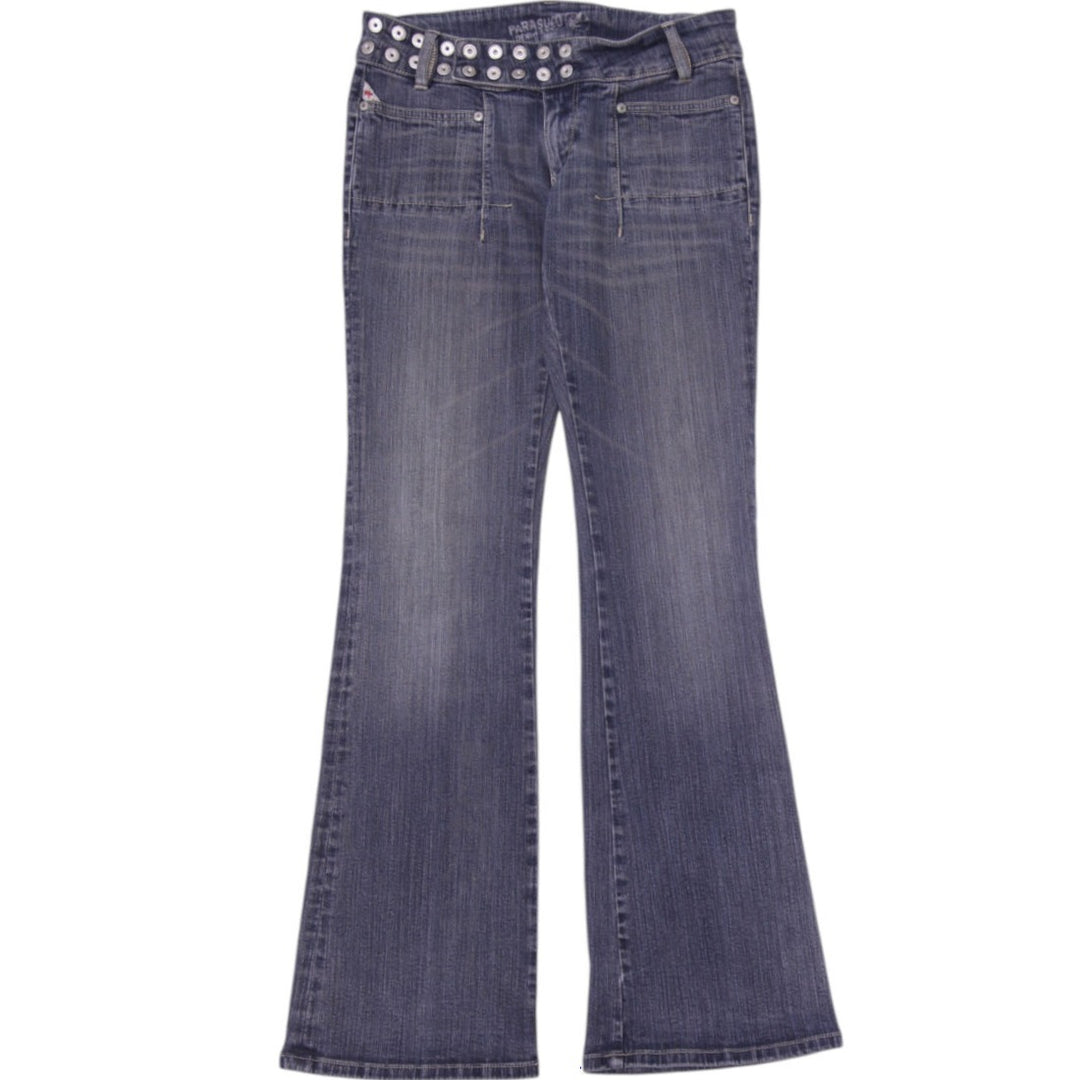 Y2K Ladies Parasuco Cult Denim Y2K Snap Waist Low Rise Bootcut Jeans Size 28