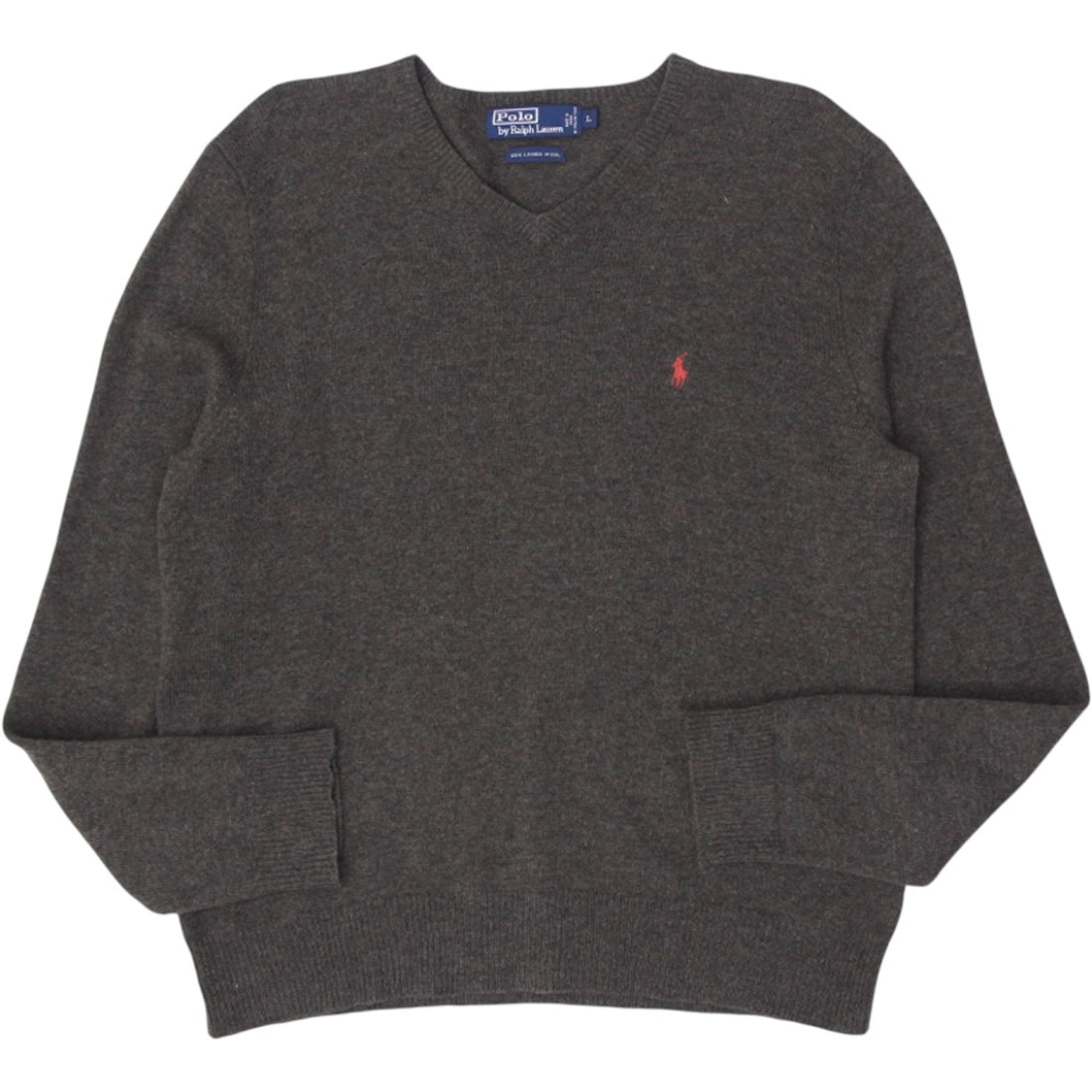 Shop Vintage Polo Ralph Lauren 100% Lambs Wool V-Neck Sweater XL