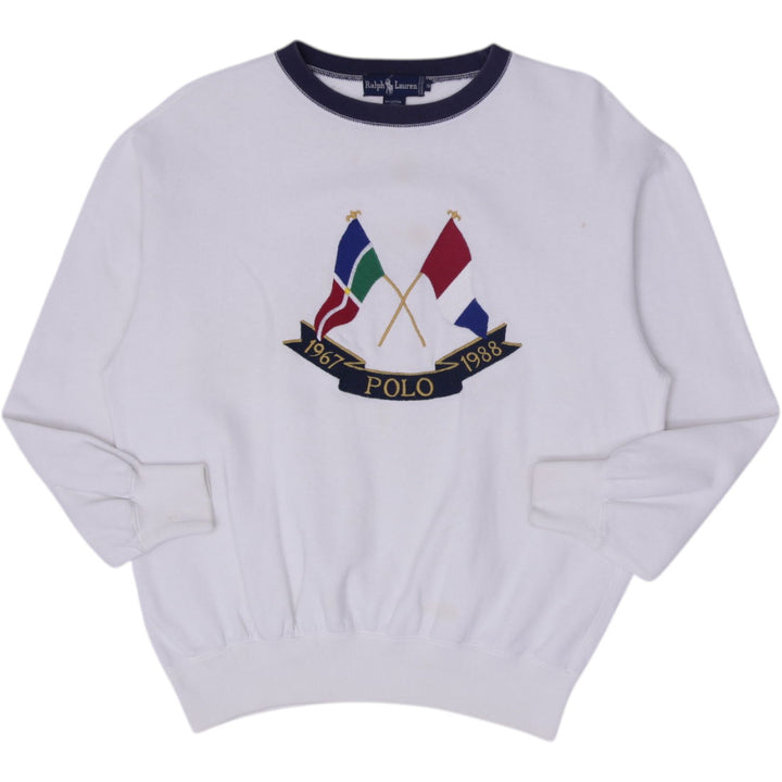 Vintage Ralph Lauren Polo Sweater White Logo Graphic