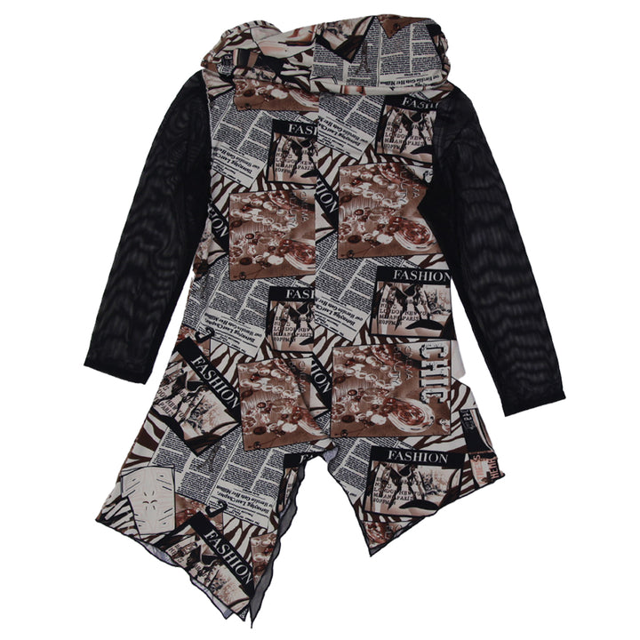 Y2K Ladies Collection RIO Cowl Neck Lace Sleeve Top