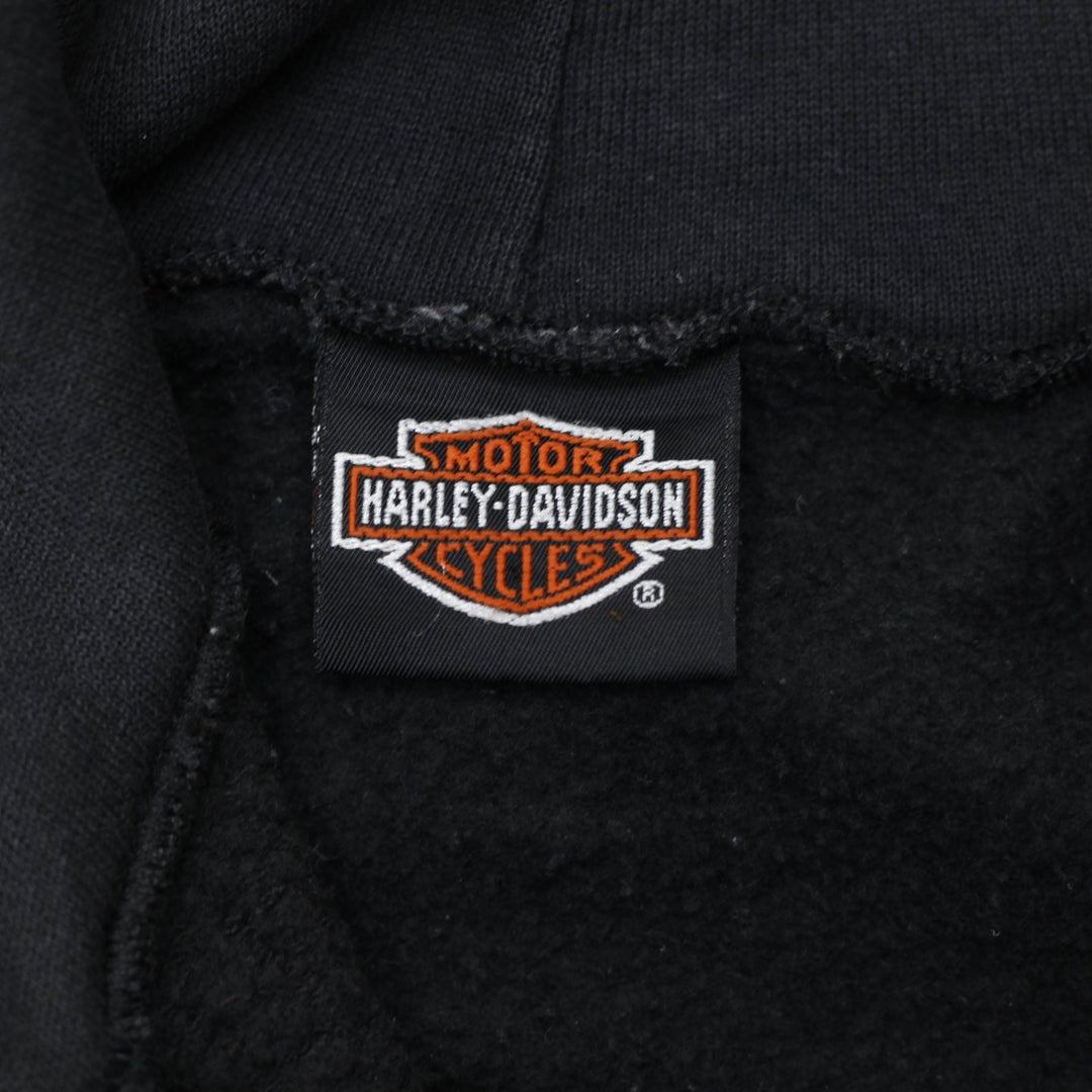 Vintage Mens Harley Davidson Hoodie Black Full Zip Graphic | Migration_Hoodies - Back View | Fashion Rerun