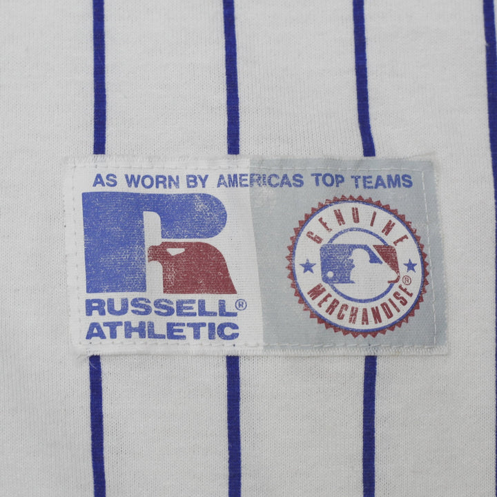 Vintage Russell Athletic Cubs Jersey White Pinstripe Baseball Made In USA M | Migration_Jerseys - Detail View | Fashion Rerun