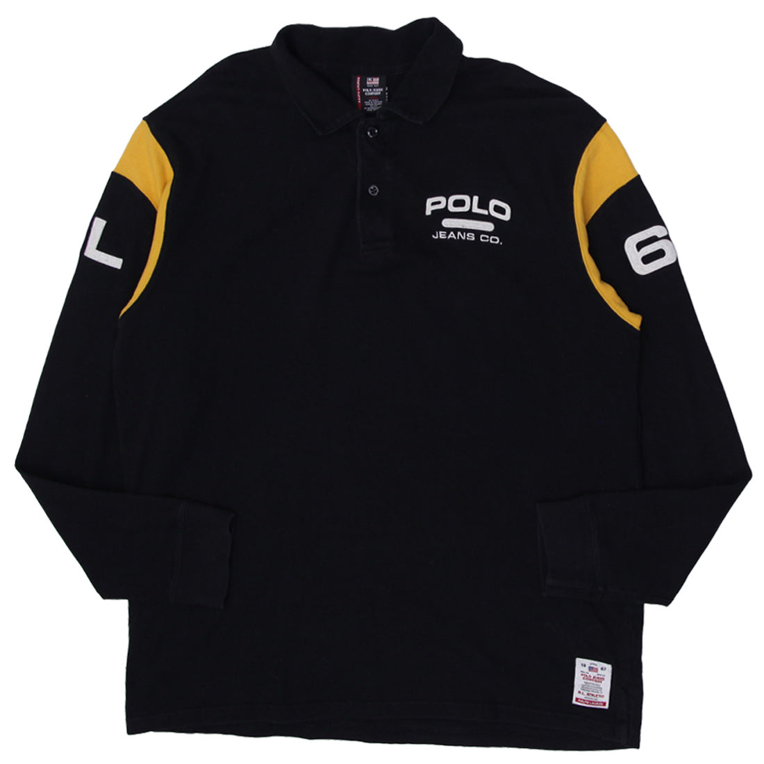 Shop Vintage 90s Polo Ralph Lauren Men's XL Navy Blue Rugby Shirt