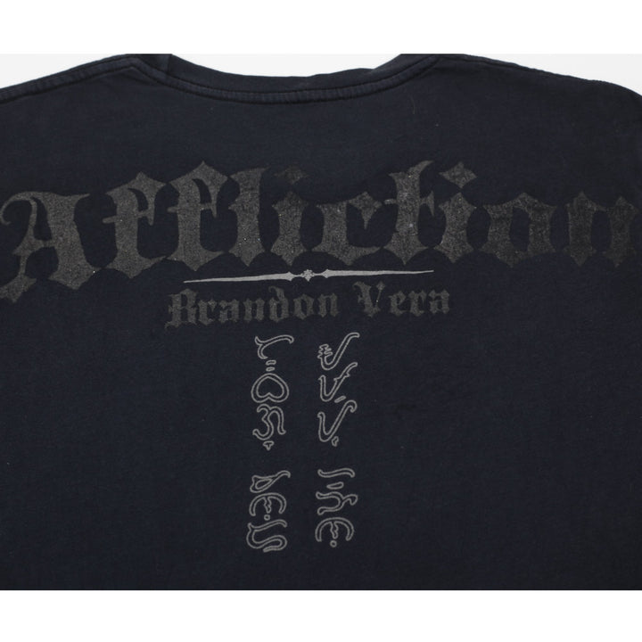 Y2K Mens Affliction Brandon Vera T-Shirt Black Graphic Design