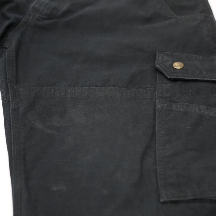 Mens Carhartt Black Canvas Loose Fit Utility Cargo Workwear Pants Size 36x32