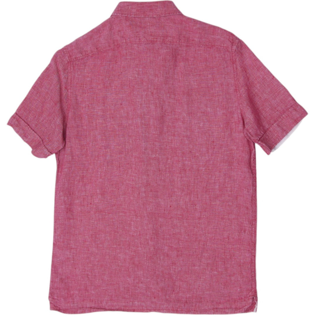 Mens Baird McNutt Murano Shirt Red Linen Short Sleeve Casual