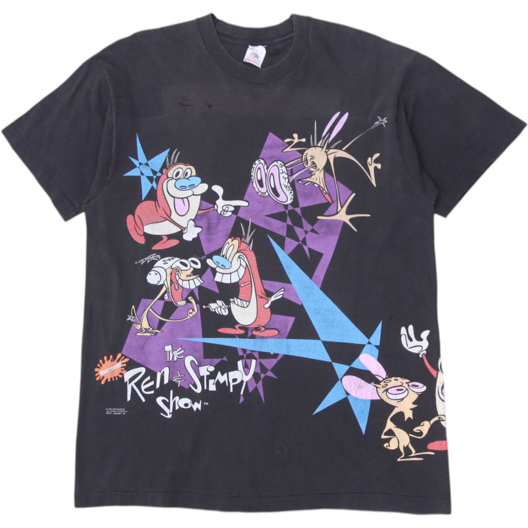 Vintage 1992 Nickelodeon The Ren & Stimpy Show T-Shirt Black Graphic Cartoon XL | Migration_T-Shirts | Fashion Rerun