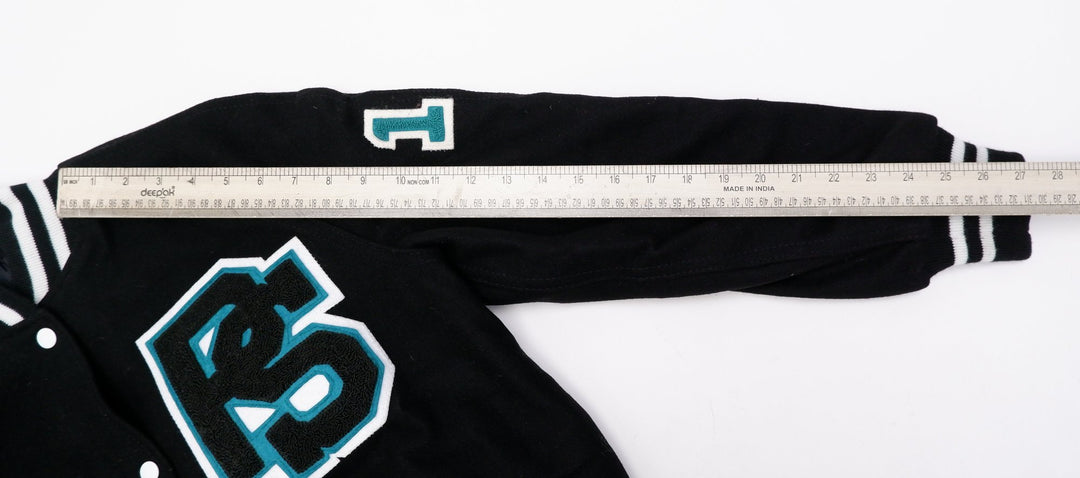 Vintage Womens Holloway Varsity Jacket Black Embroidered Plymouth South