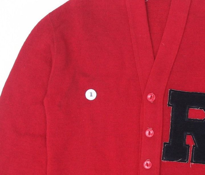 Vintage Letterman 100% Virgin Wool Knit Cardigan Sweater