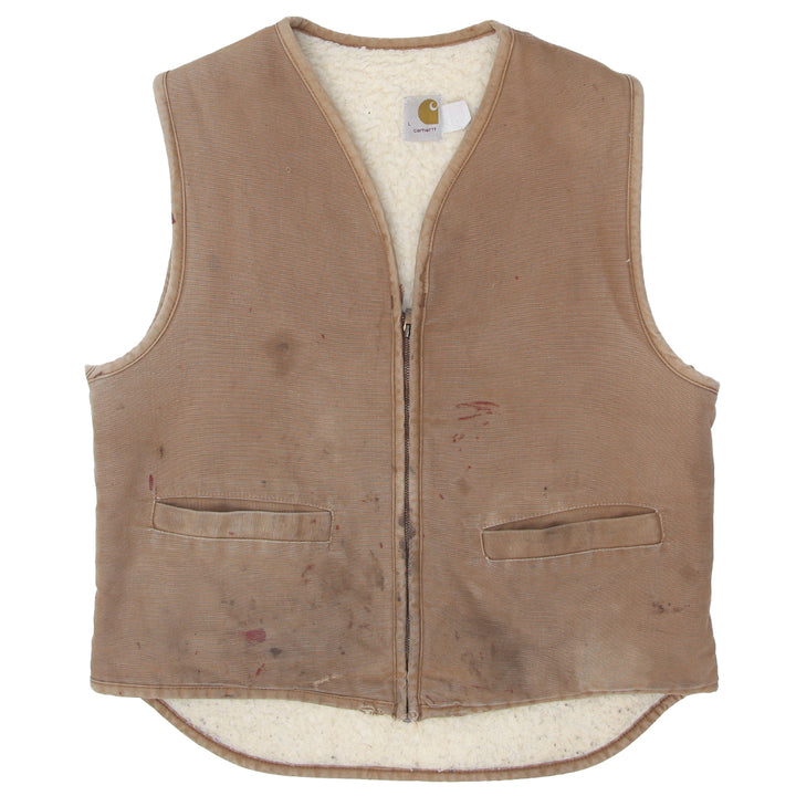 Vintage Carhartt Sherpa Fleece Lined Full Zip Work Vest | Migration_Vests | Fashion Rerun