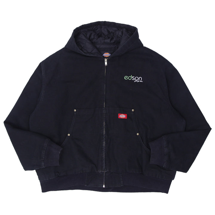 Mens Dickies Quilted Lined Full Zip Hooded Jacket Black - Fashion Rerun Vintage Migration_Jacket