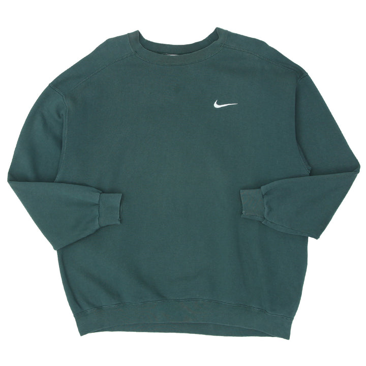 90's Vintage Nike Swoosh Embbroidered Crewneck Sweatshirt Made in USA