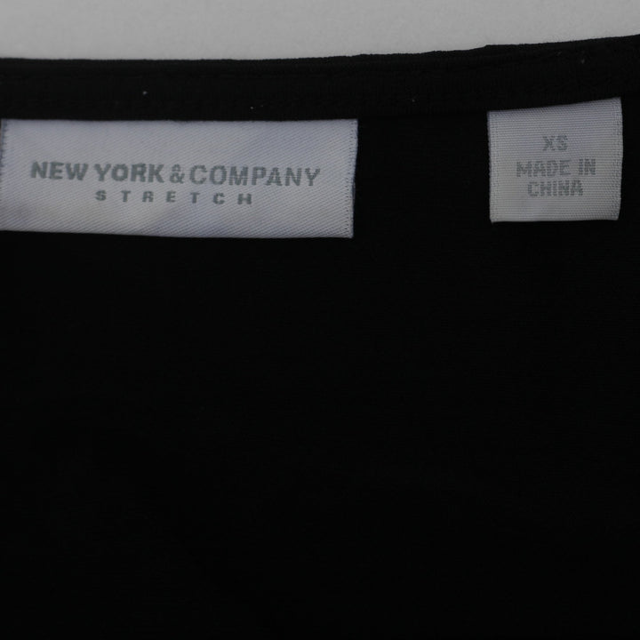 Y2K Ladies New York & Company Black Cowl Neck Sleeveless Wrap Top Size XS